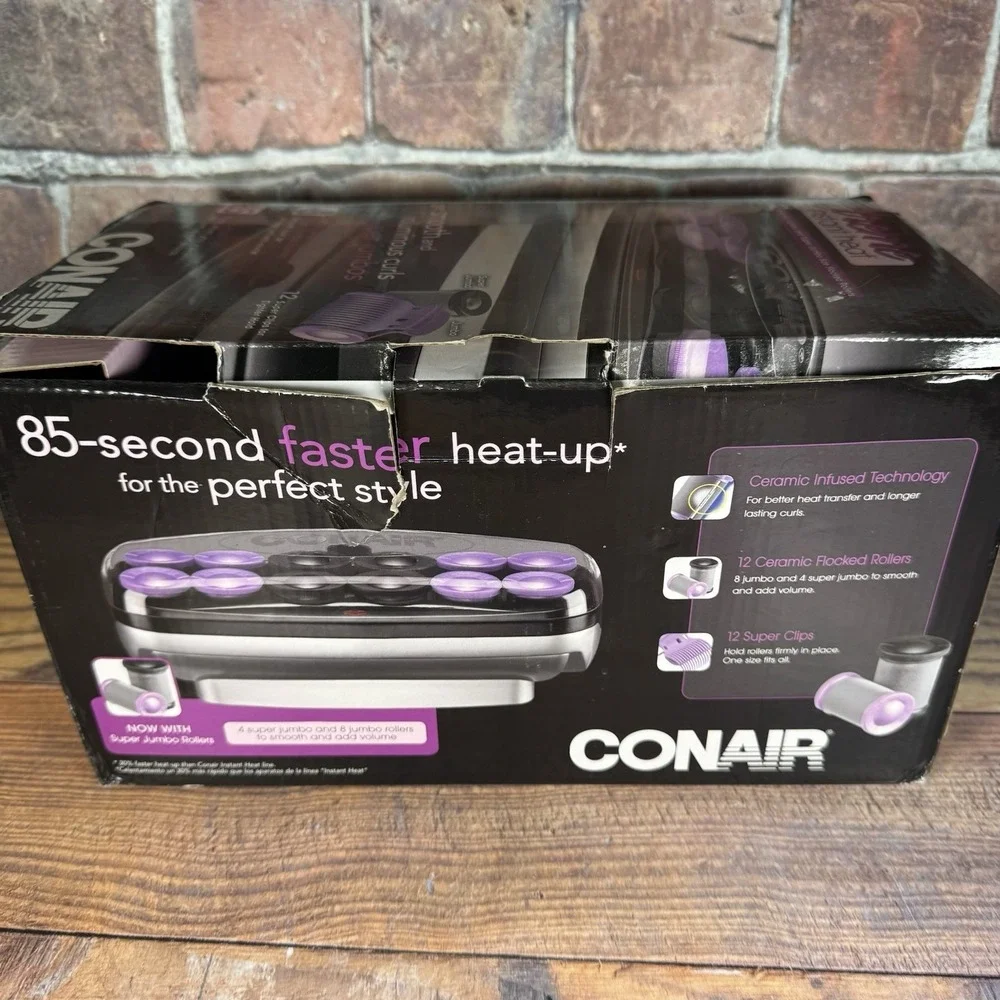 Conair CHV14JXR Extreme Heat Jumbo and Super‎ Jumbo Rollers w/ Clips - Open Box